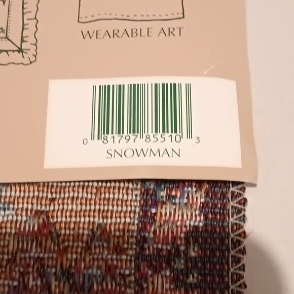 Vintage Oakhurst Textiles Tapestry Patch-Lot of 2-Snowman-Christmas Tree-9"x9" - Picture 4 of 7